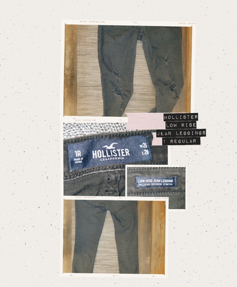 1 reg.Black, distressed, Hollister jean